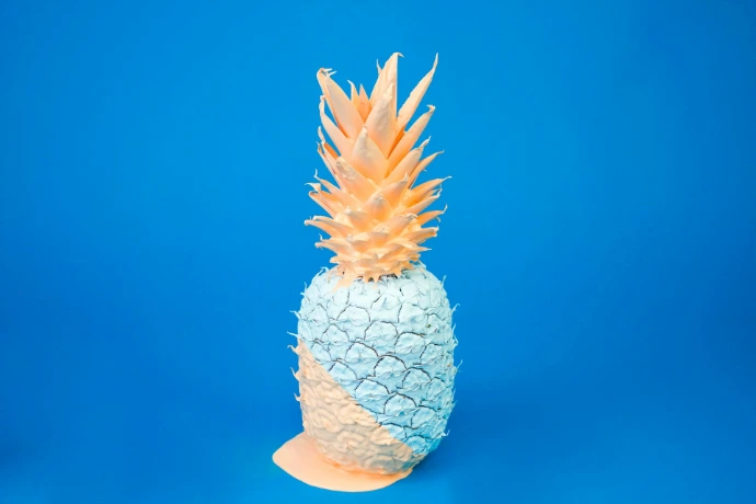 teal and orange pineapple decor